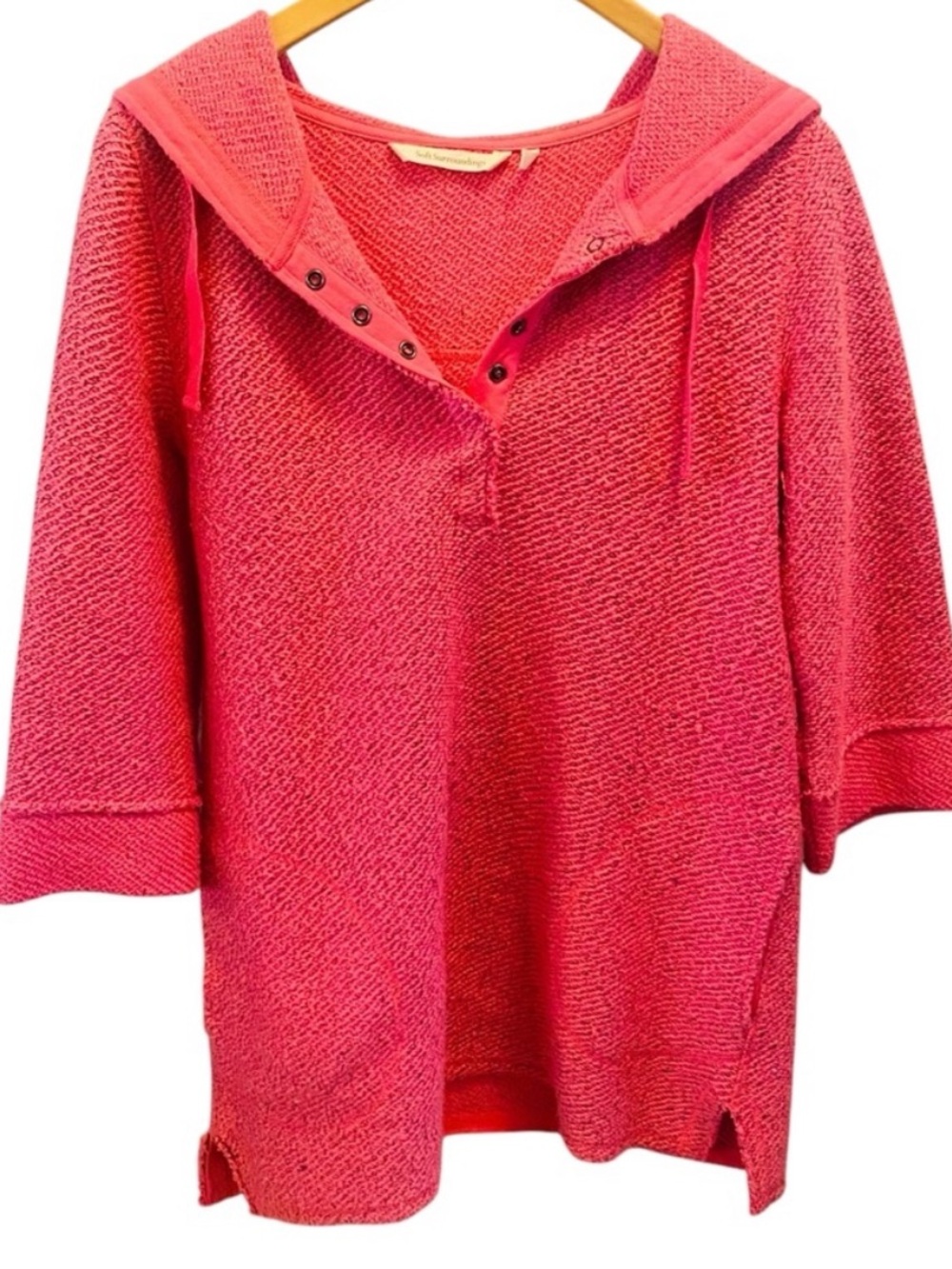 Soft Surroundings Bali Beach Pullover Sweater Pink